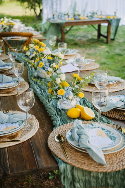 Elegant candlelit Maison Lucia dinner table styling